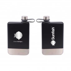 SERO Sailing, Sunfish 9 oz Vacuum Insulated Hip Flask, Black, SER-25647